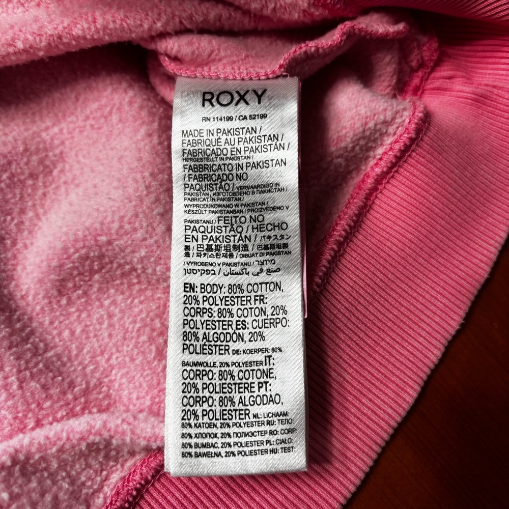 Roxy Lineup Pink Oversized Graphic Sweatshirt Size Small - Picture 10 of 16